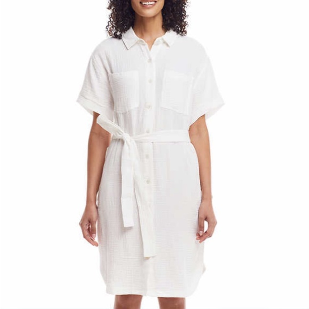 Weatherproof Vintage Womens' Gauze Dress with Belt - Picture 8 of 10